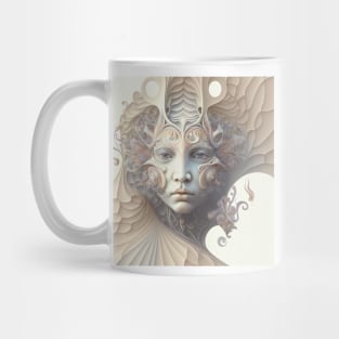 Fractal Pattern Featuring A Portrait of A Woman Mug